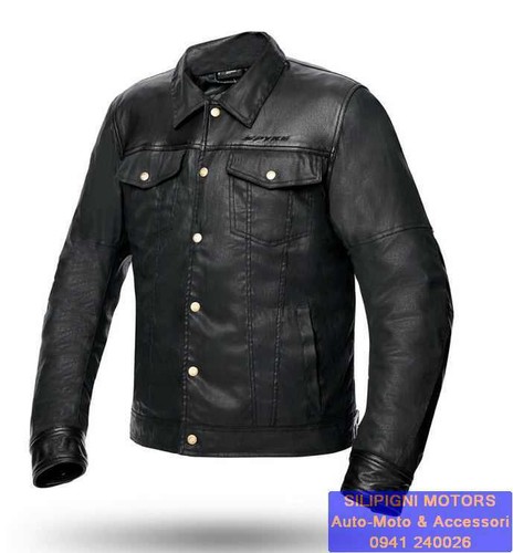 Giacca moto pelle denim - e,
